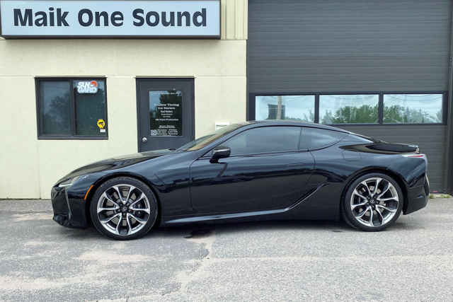 Lexus 2022 LC500 with professional window tint in North Bay